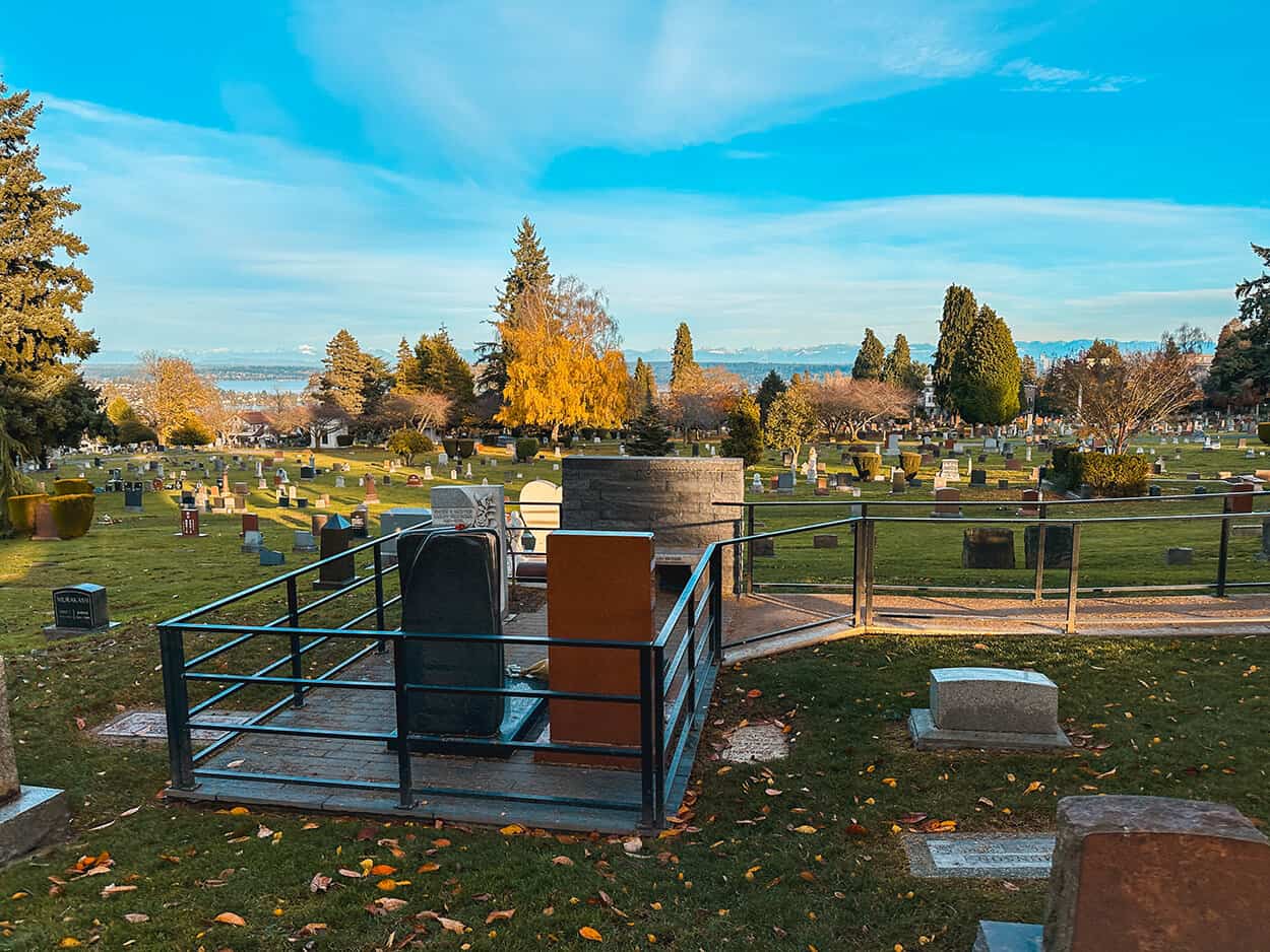 Bruce Lee's Grave in Lakeview Cemetery in Seattle- Photo credit Keryn Means, a travel expert at TwistTravelMag.com