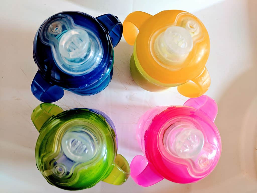 Sippy cups for toddlers on a plane