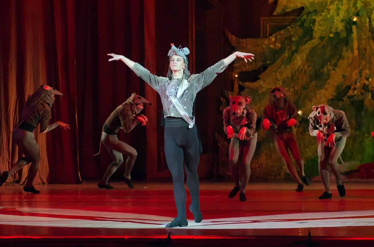 The Mouse King on stage during the Nutcracker Ballet
