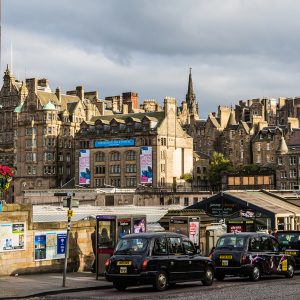 Taxi cab in Edinburgh Scotland