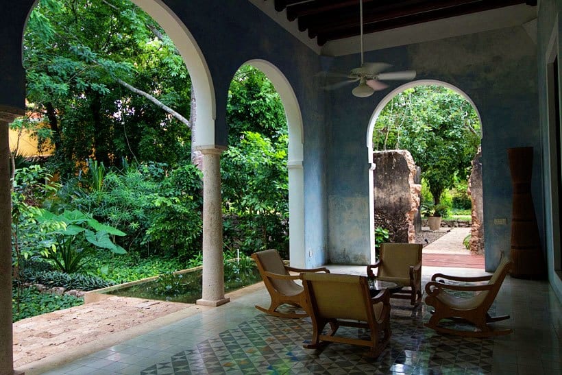 veranda in Casa Ramon at Hacienda Petac Merida Mexico