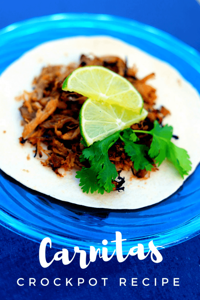 Carnitas Pork Tacos Recipe- Easy crockpot pork taco recipe that you will make over and over again. This recipe makes great leftovers, your kids will eat it and you will wonder why you didn't make it sooner.