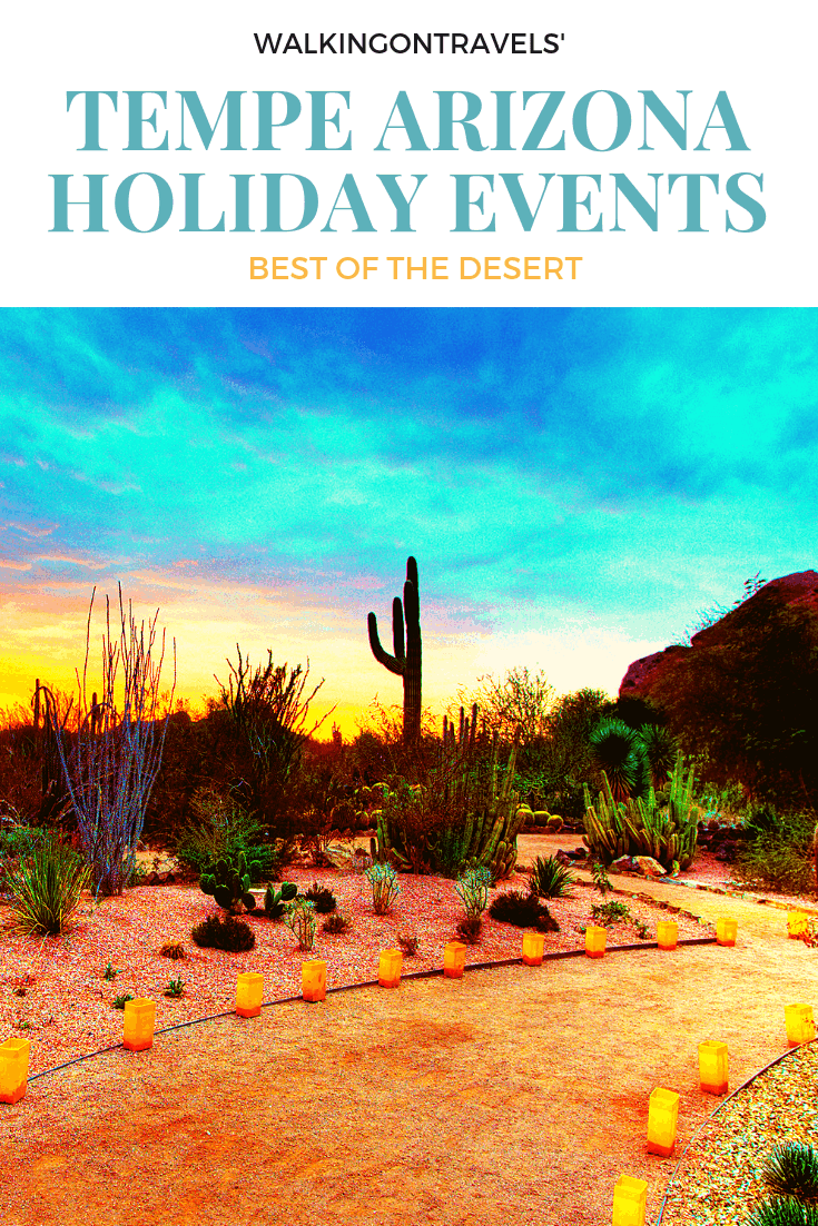 Celebrate Tempe Arizona Holiday Events in the desert this year: parade of lights, boat parades, Phoeniz Zoo lights, Downtown Tempe art festivals, musicals at the Gammage and more await anyone looking to escape their usual frozen winter holiday and escape to the desert #tempe #arizona #holidayevents #tempearizona