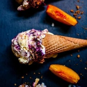Homemade Peach Ice Cream with A Blueberry Swirl Recipe 9 homemade peach ice cream