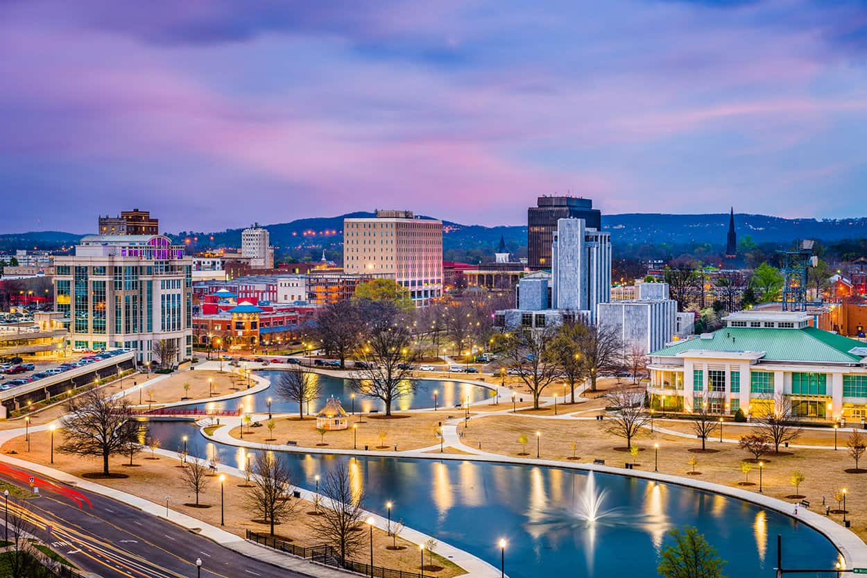 Huntsville AL view of downtown