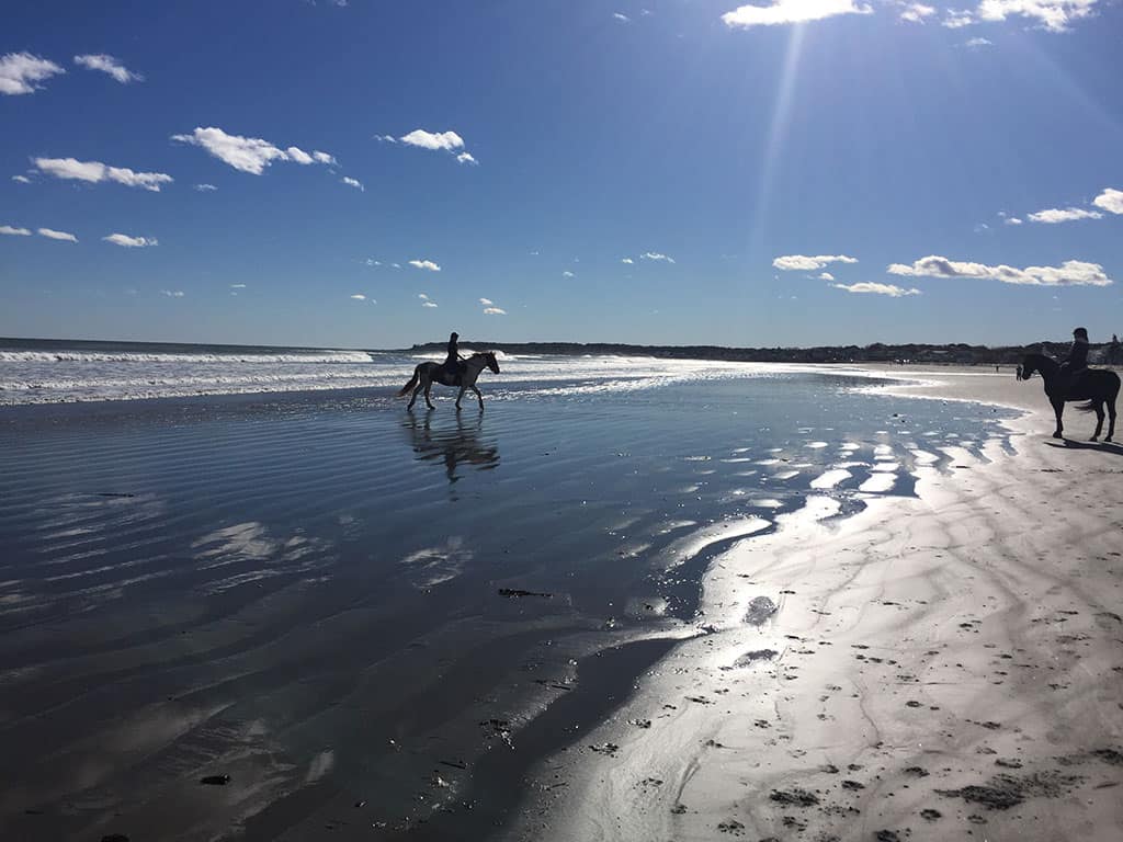 Horseback riding on York Beach in York ME