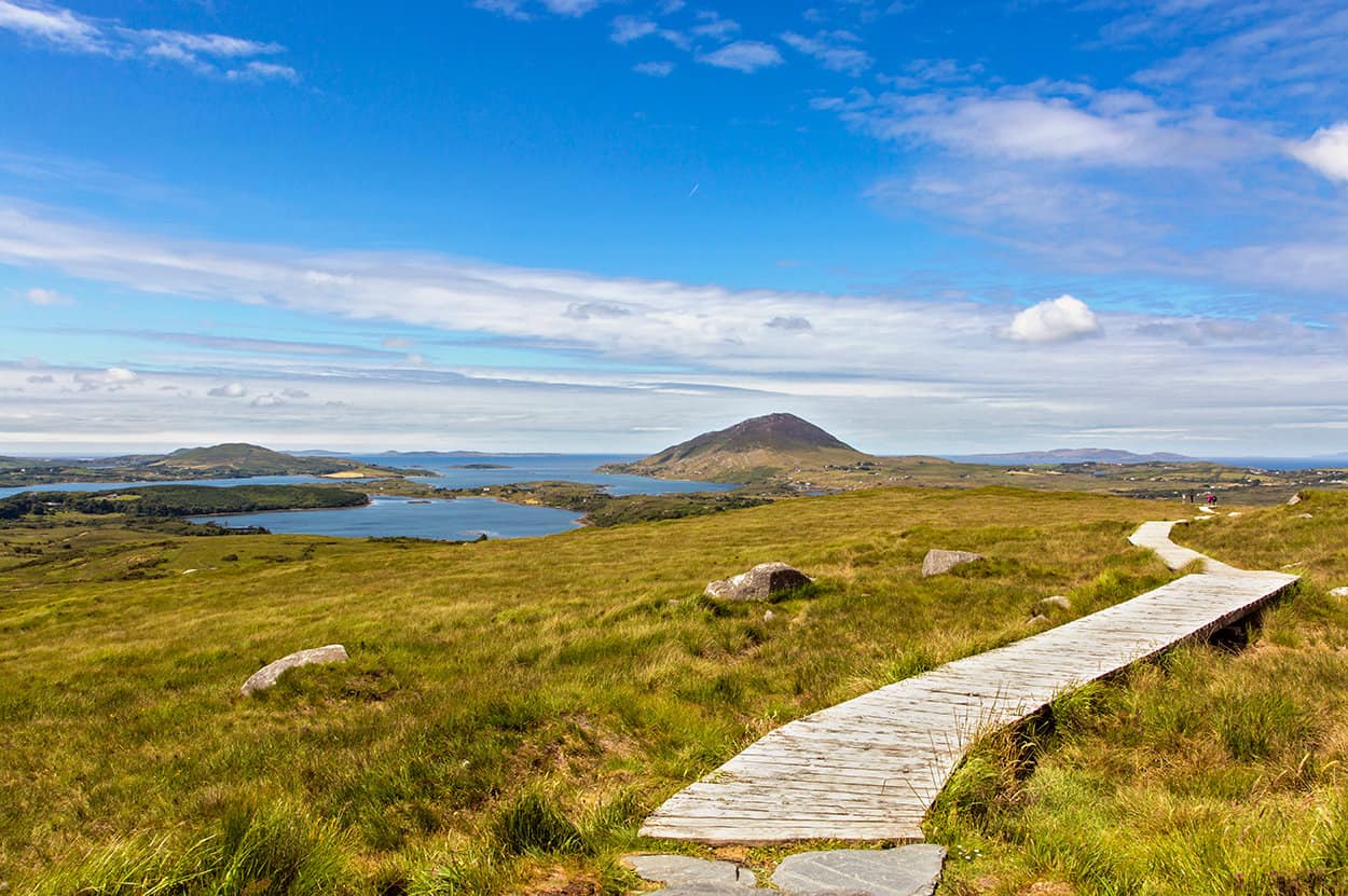 Connemara National Park Ballynakill Bay and Mountains