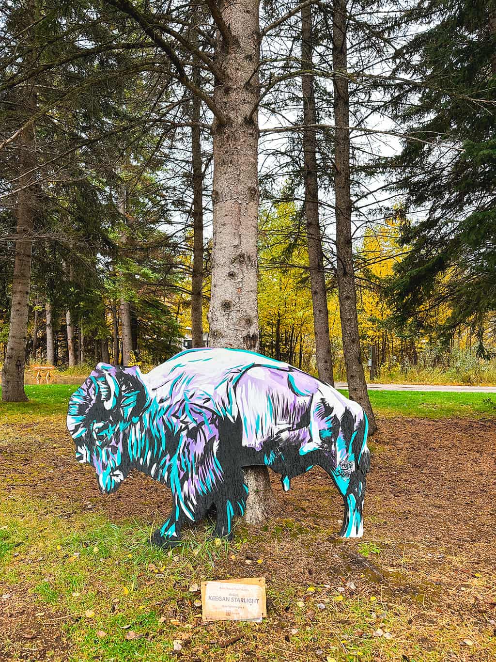 Art in Nature trail in the town of Banff in Banff National Park Alberta Canada