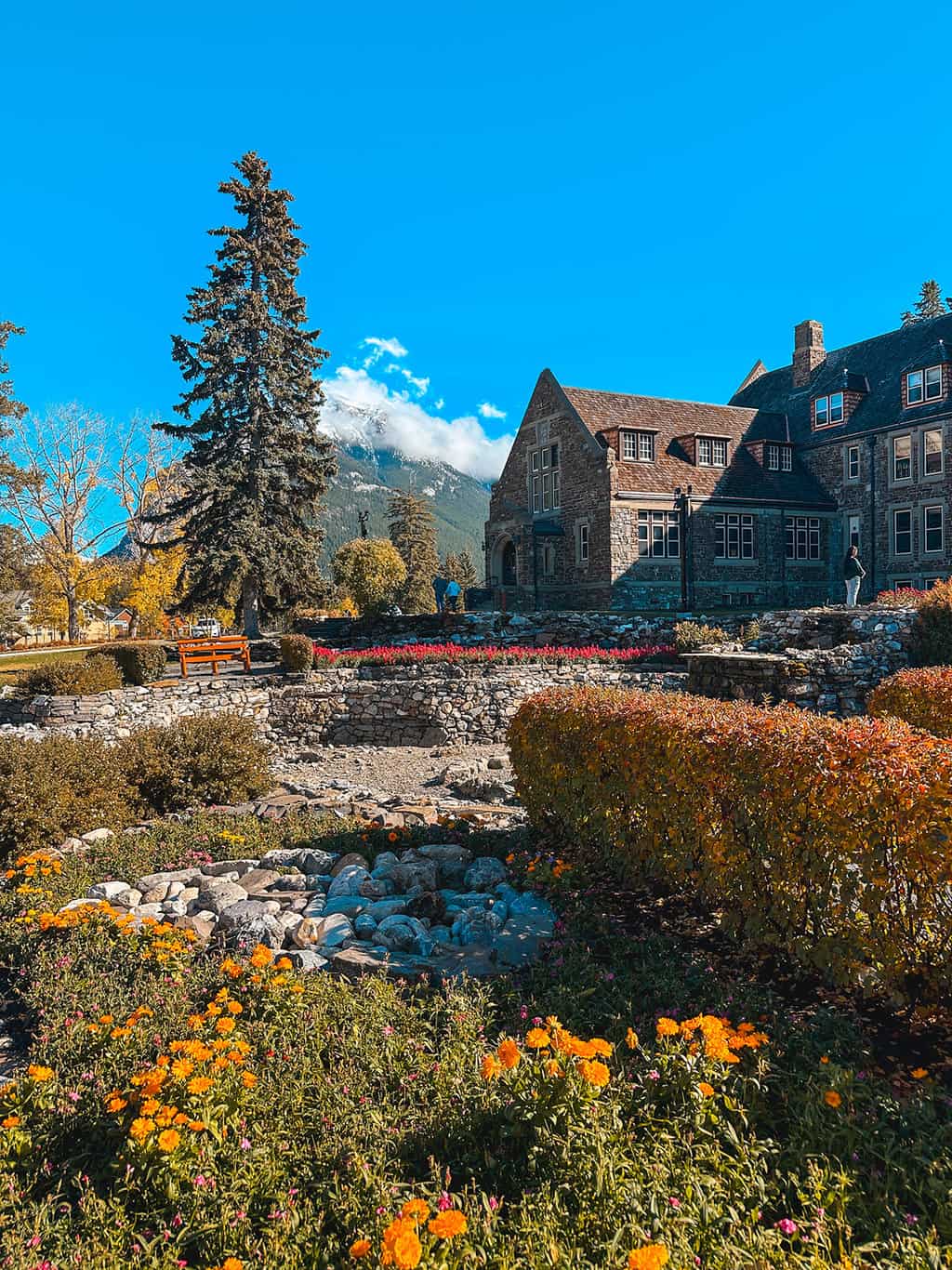 Cascade of Time Garden in the town of Banff in Banff National Park Alberta Canada