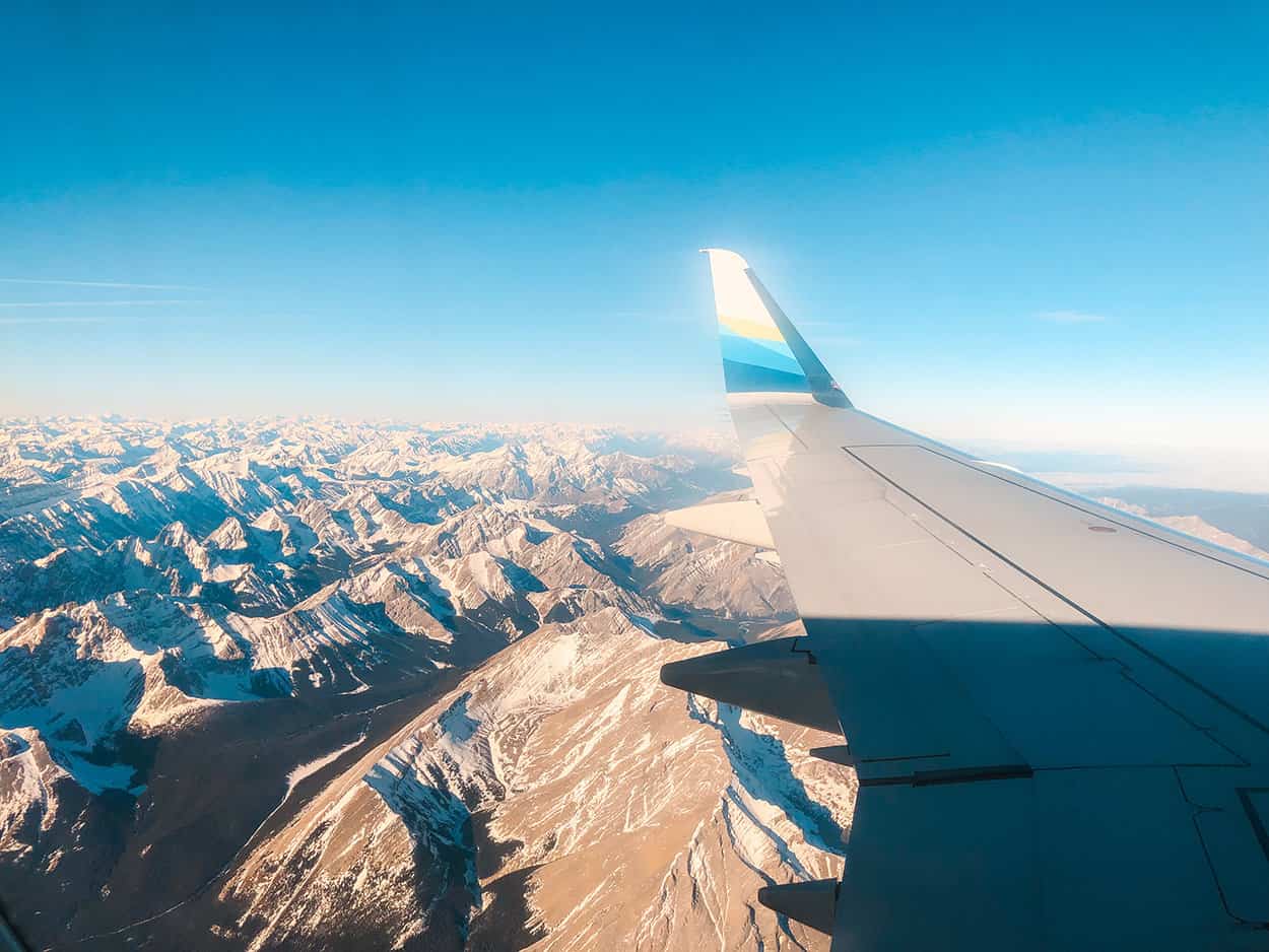 Flying into Calgary Alberta Canada