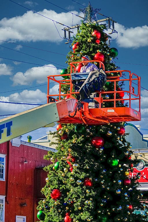 Decorating the Christmas tree is just one of the Things to do in Monterey at Christmas