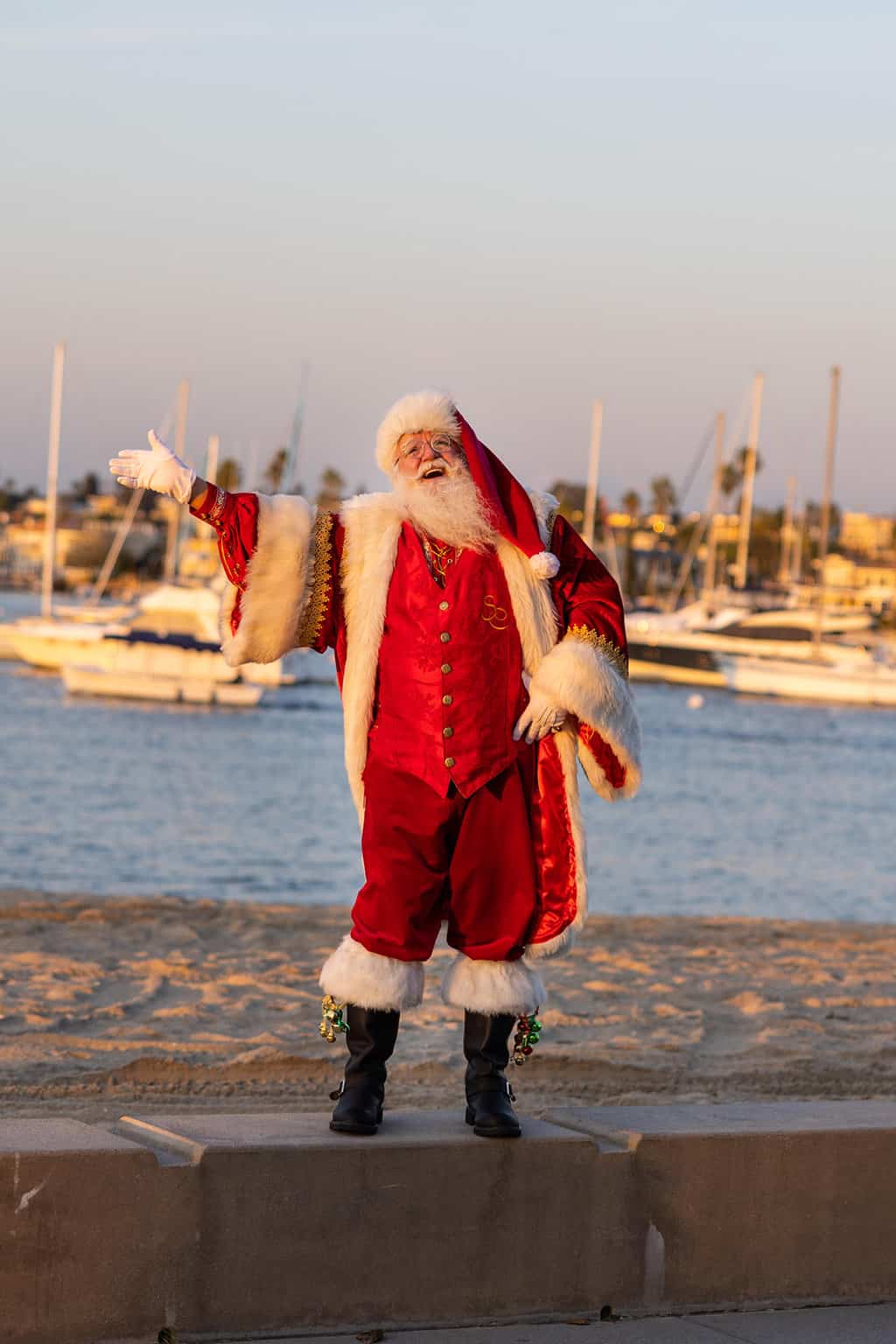 Santa in Newport Beach at Christmas