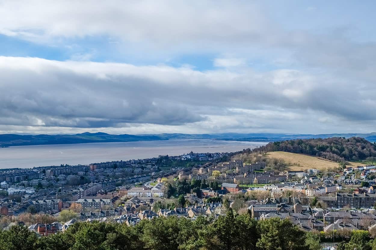 Views from Dundee Law in Dundee Scotland