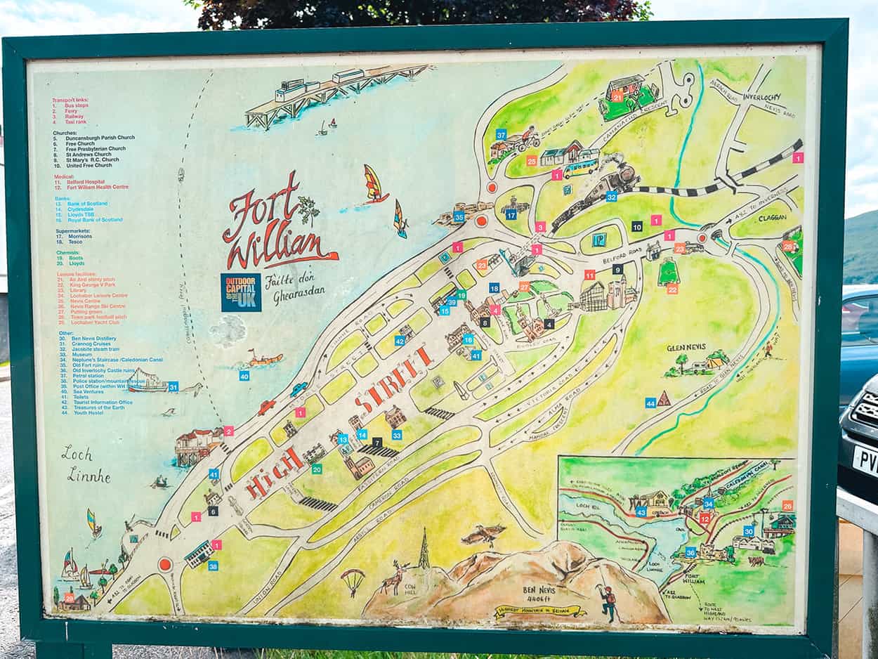 Map of Fort William Scotland