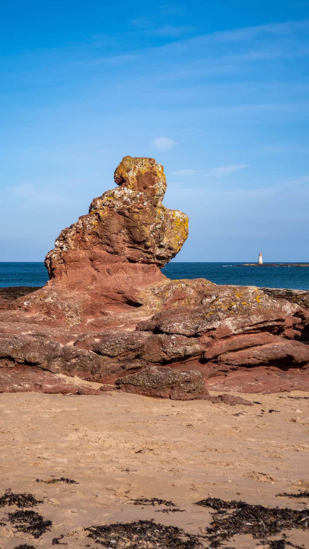 North Berwick Scotland rocks on the beach