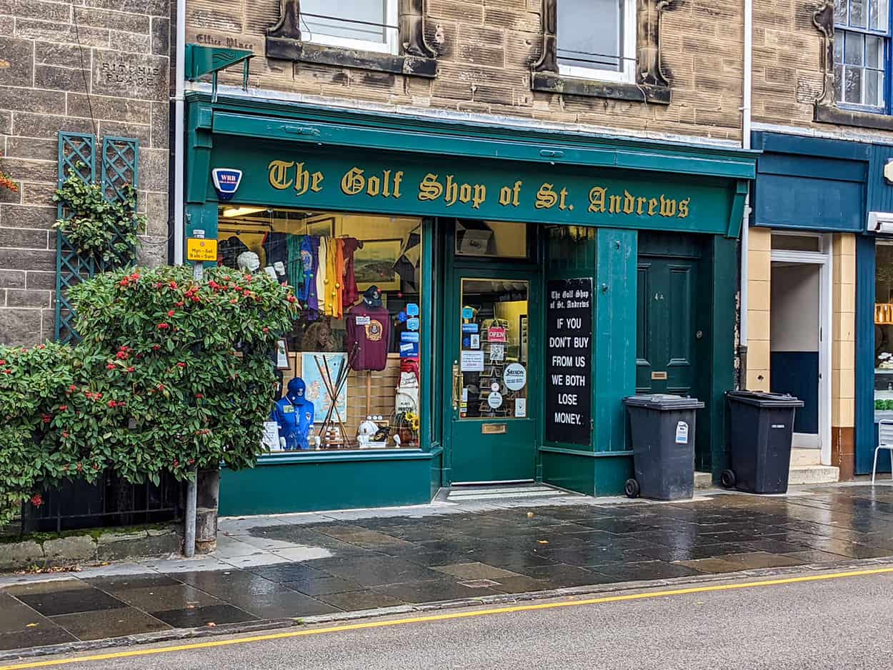 Storefront in St Andrews Scotland