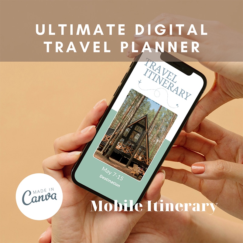 Ultimate Digital Travel Planner and itinerary template for CANVA