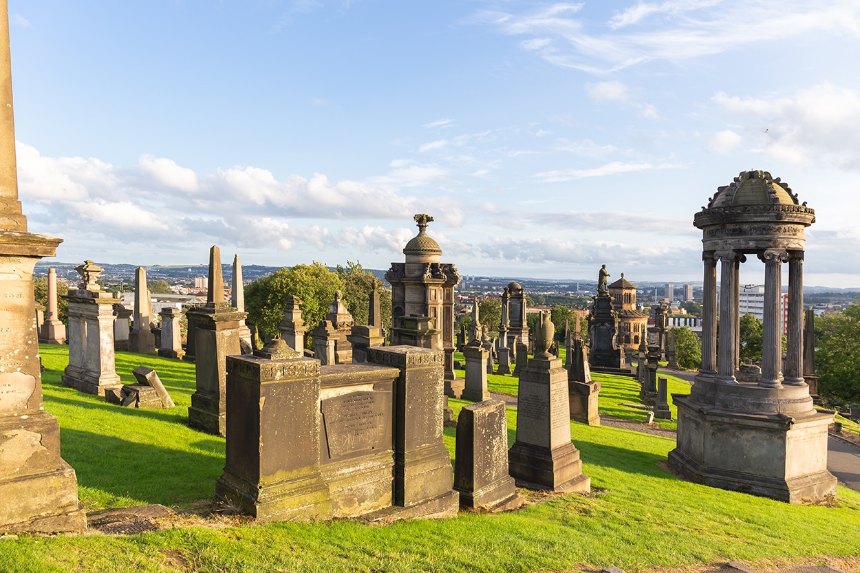 GLASGOW NECROPOLIS in the cemetery of Glasgow Cathedral