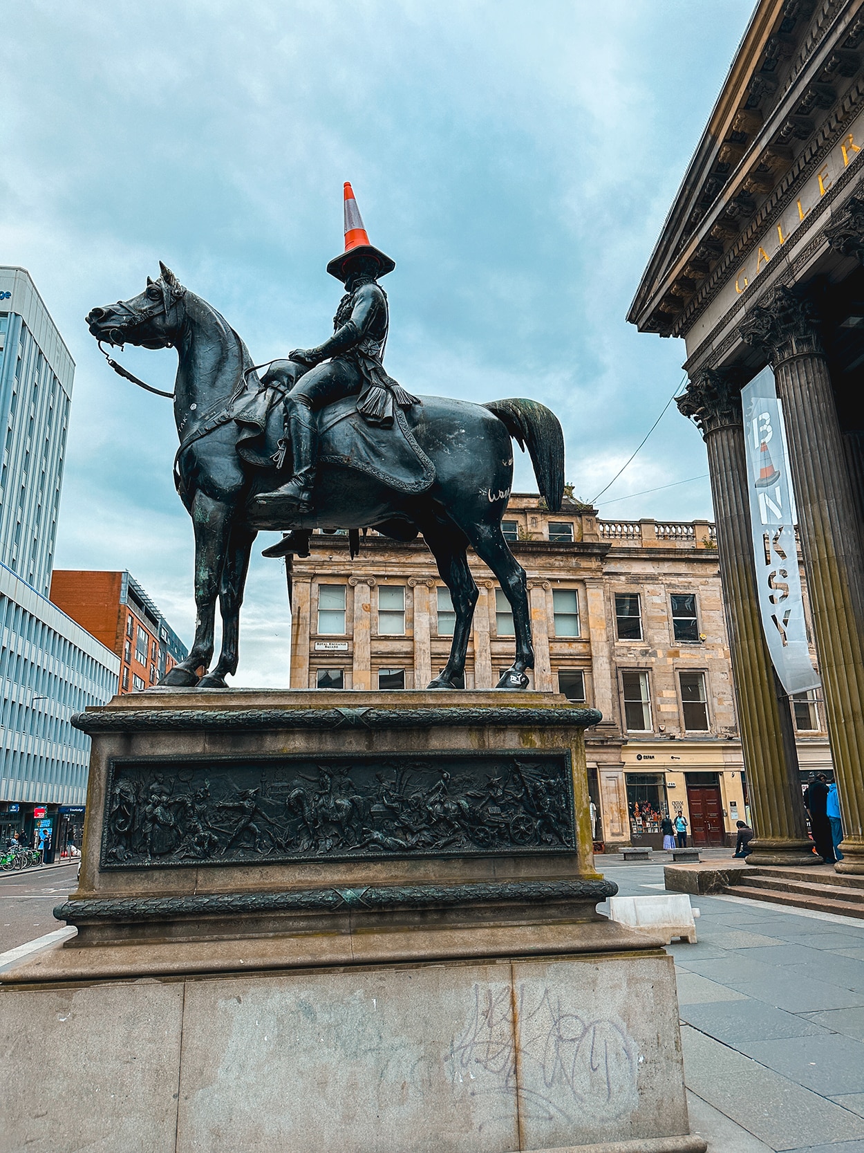 Duke of Wellington Statue at the Gallery of Modern Art in Glasgow Scotland- photo credit Keryn Means from Twist Travel Magazone