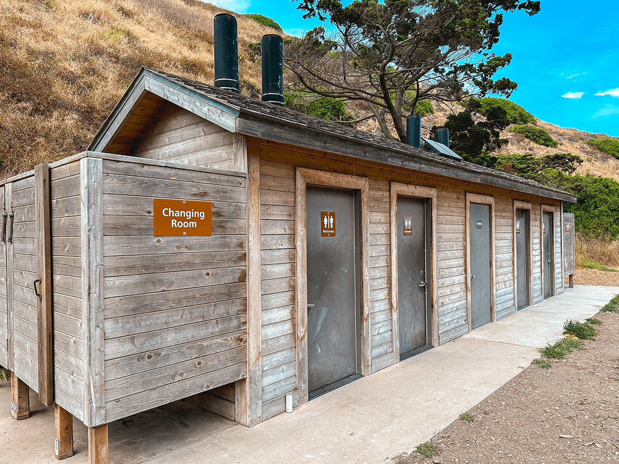 Bathrooms and changing rooms on Santa Cruz Island in Channels Island National Park - photo credit Keryn Means Twist Travel Magazine