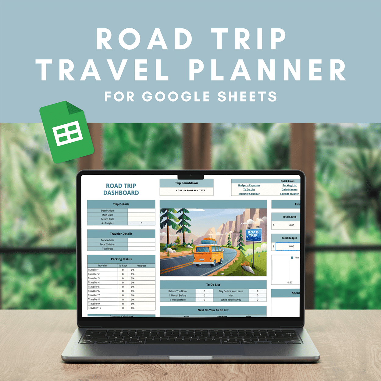 Travel Guides, Itineraries & Templates 12 Road Trip Google Sheet Travel Planner