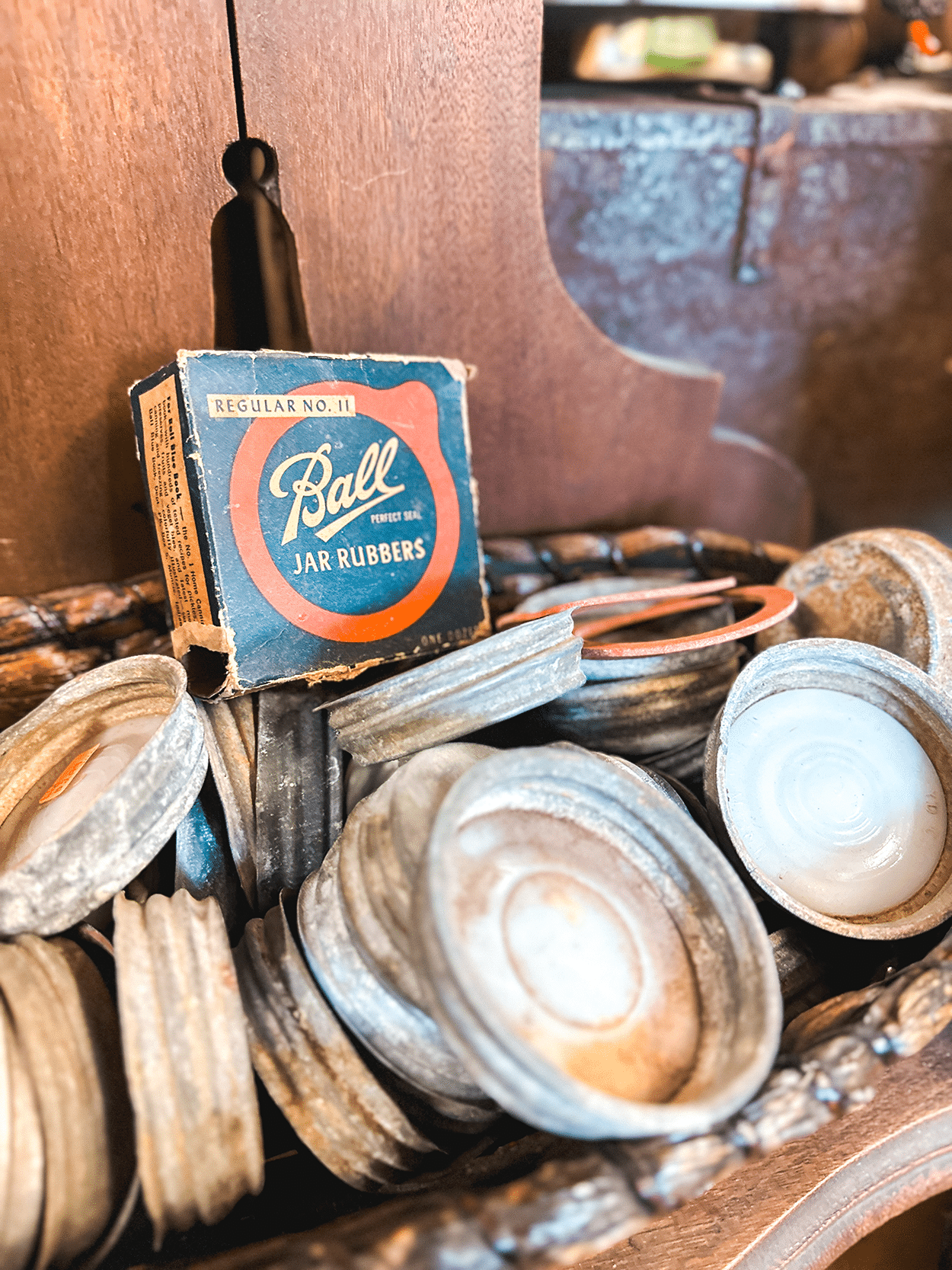 Bowling Green KY: An Unconventional Girls’ Getaway Weekend Itinerary 48 Ball jar tin lids at Dibs on and Off Broadway- credit Keryn Means