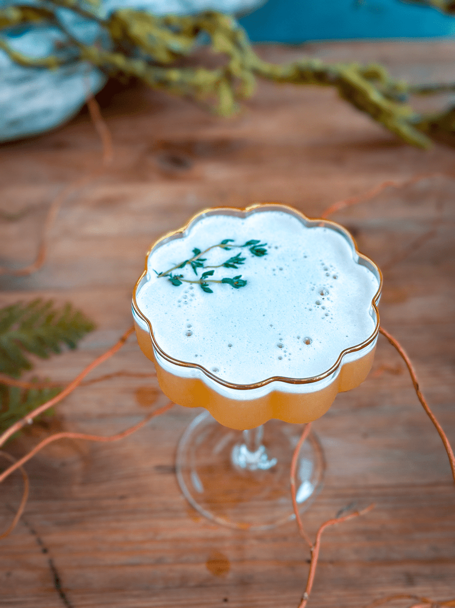 Whiskey Sour with Thyme and Honey 1 Thyme Honey Sour cocktail Recipe
