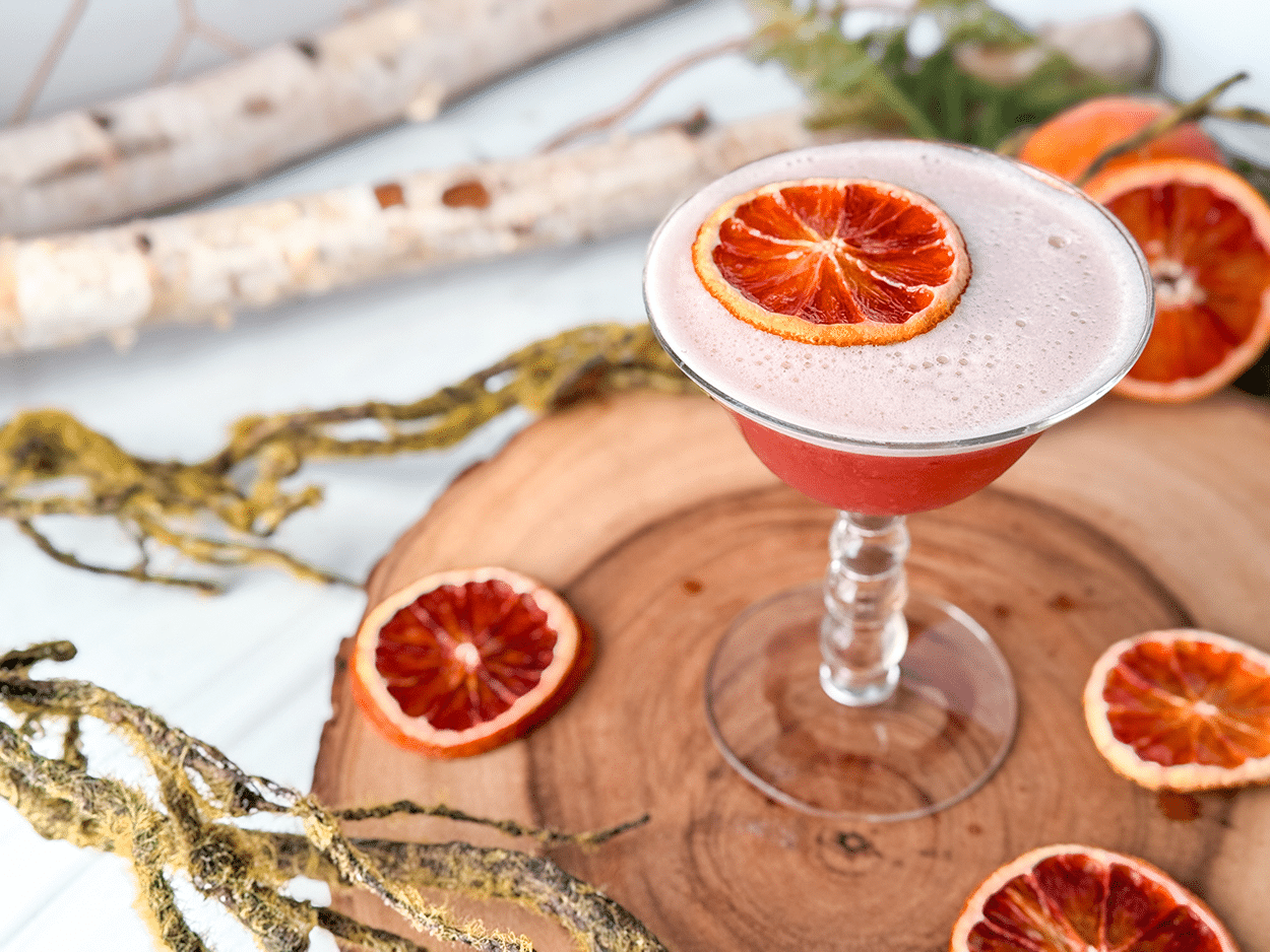 Blood Orange Bourbon Sour 2 Blood Orange Bourbon Sour cocktail recipe