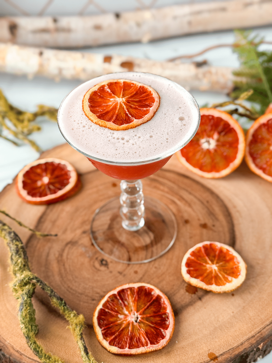 Blood Orange Bourbon Sour 1 Blood Orange Bourbon Sour cocktail recipe