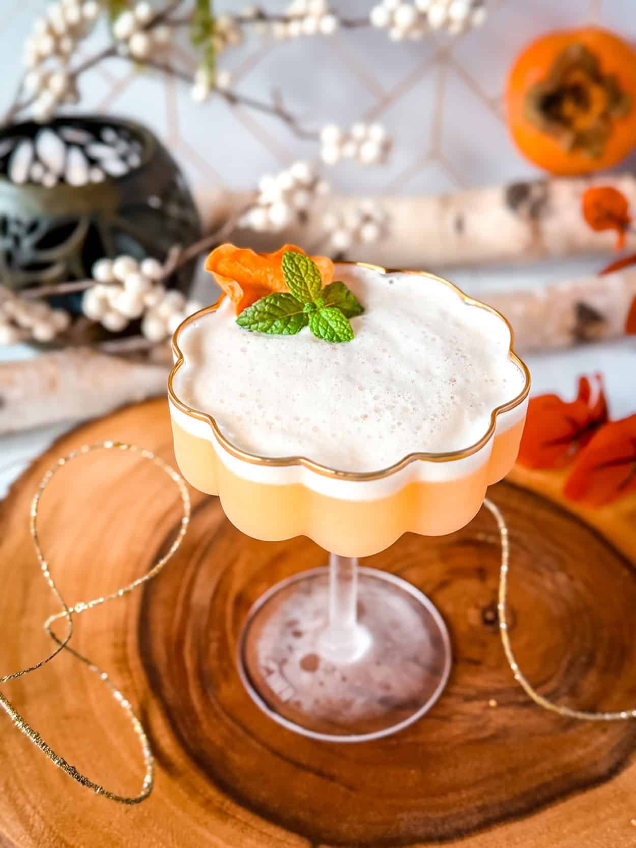 Persimmon Gin Sour 4 Persimmon Gin Sour cocktail recipe