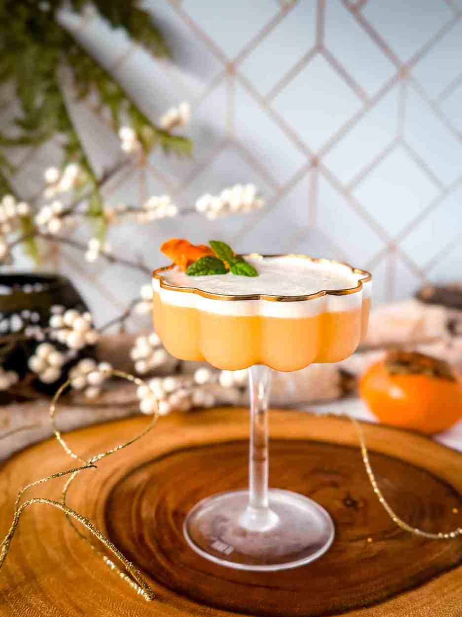 Persimmon Gin Sour 3 Persimmon Gin Sour cocktail recipe