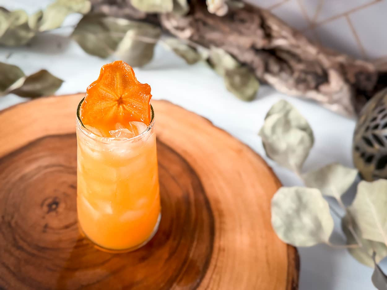 Persimmon Sparkler 2 Persimmon Sparkler cocktail recipe