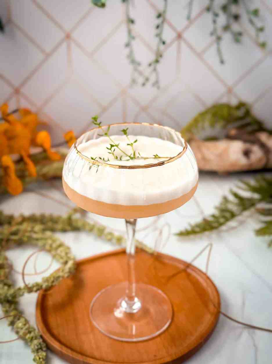 Thyme Fig Whiskey Sour 2 Thyme Fig Whiskey Sour cocktail recipe