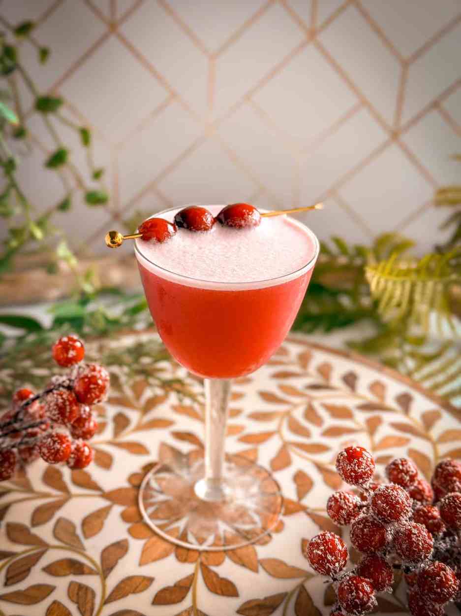 Juniper Cranberry Gin Sour 3 Juniper Cranberry Gin Sour cocktail recipe