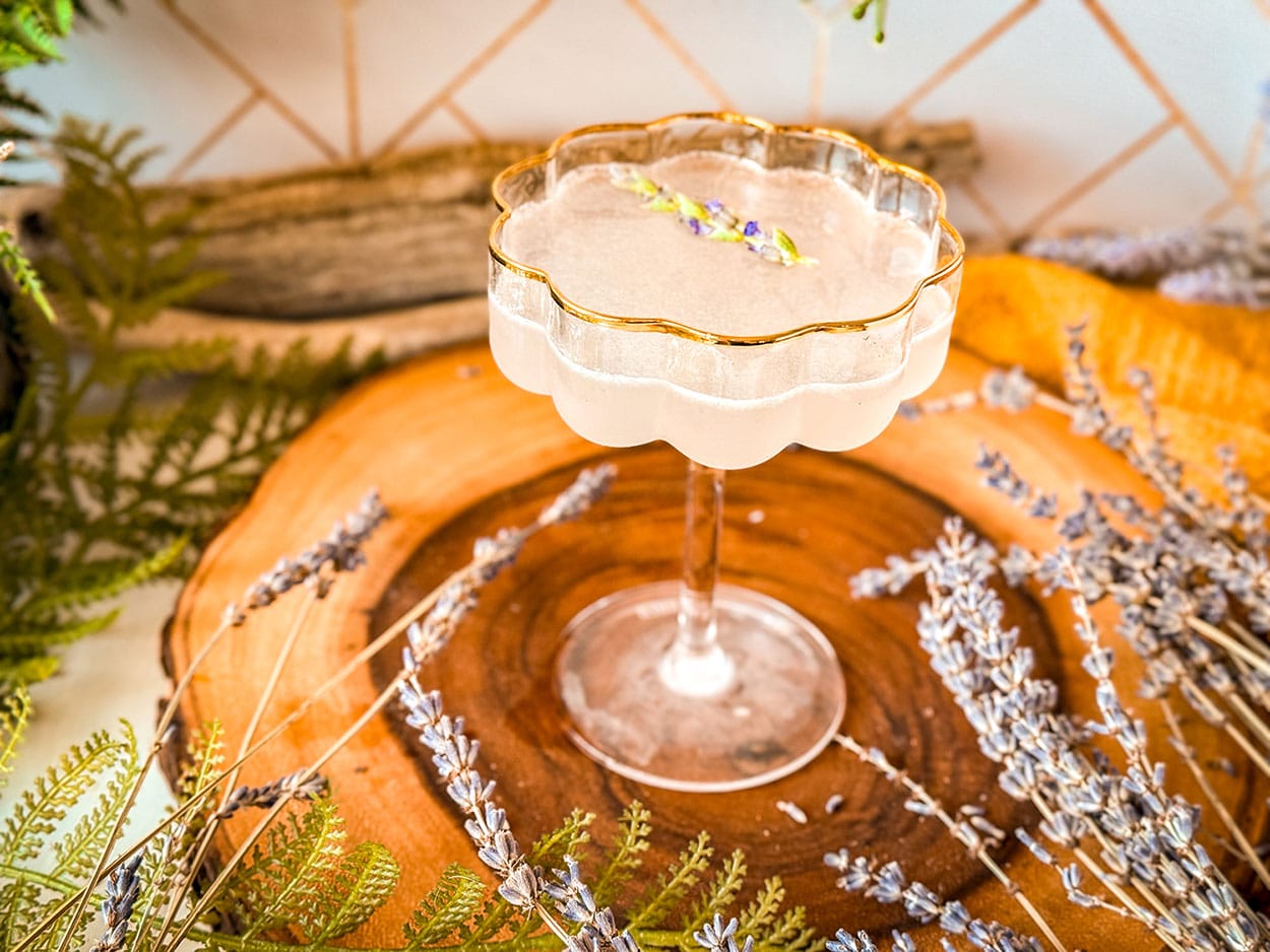 Lavender Fields Forever 2 Lavender Fields forever Gin sour cocktail recipe