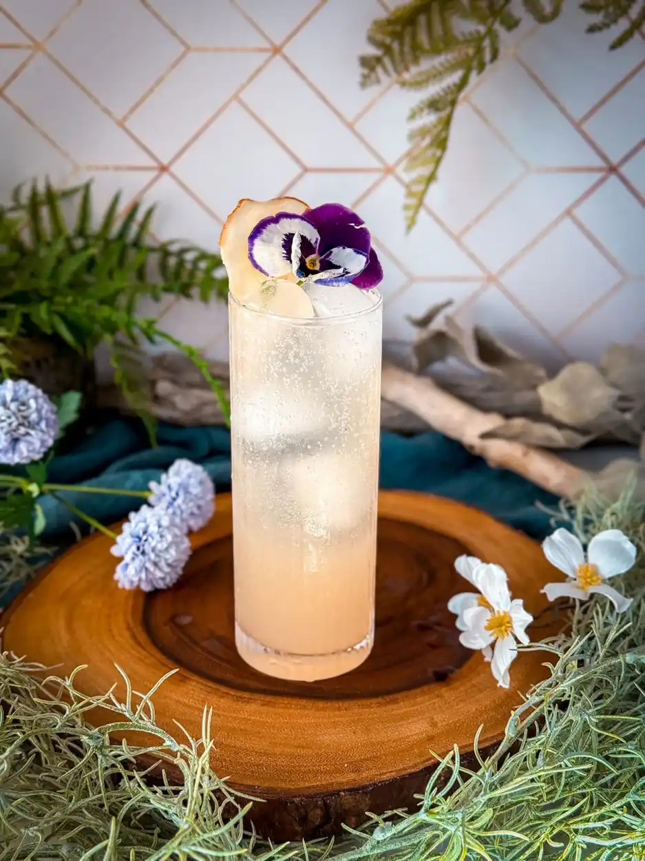Pear Sakura Gin Collins 4 Pear Sakura Gin Collins cocktail recipe