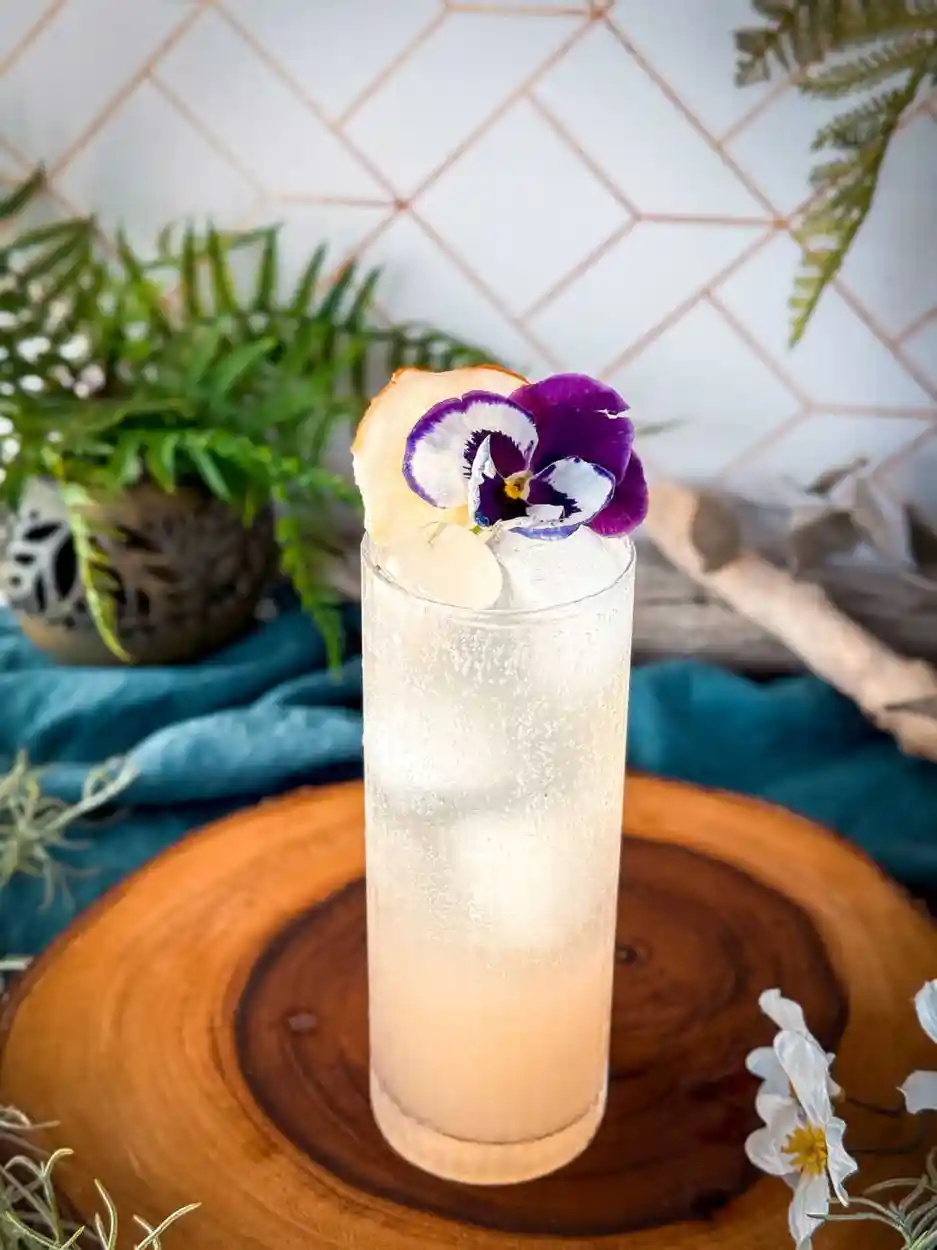 Pear Sakura Gin Collins 2 Pear Sakura Gin Collins cocktail recipe