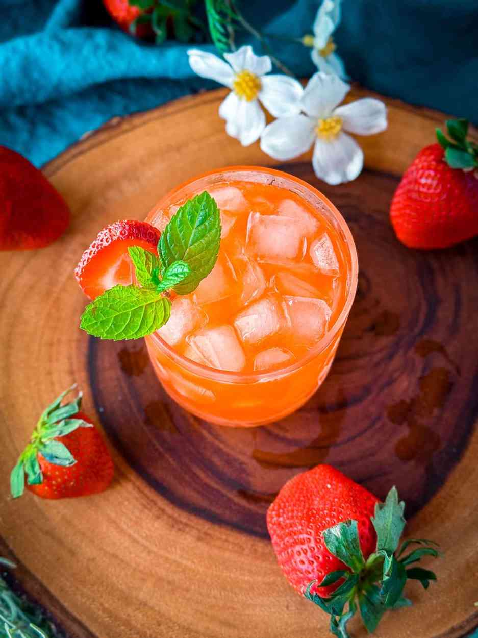 Strawberry Sakura Smash 2 Strawberry Sakura Smash cocktail recipe