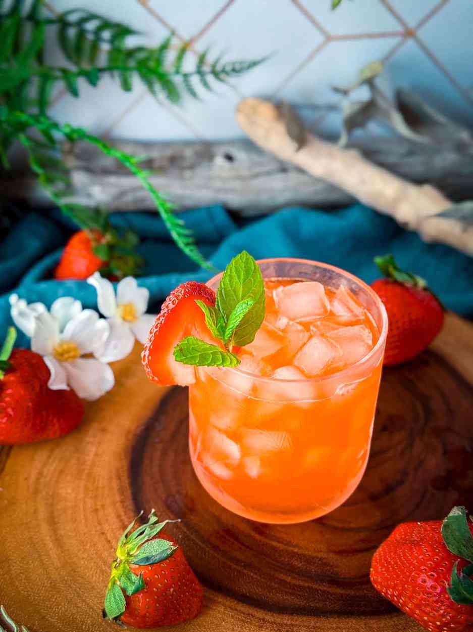 Strawberry Sakura Smash 3 Strawberry Sakura Smash cocktail recipe