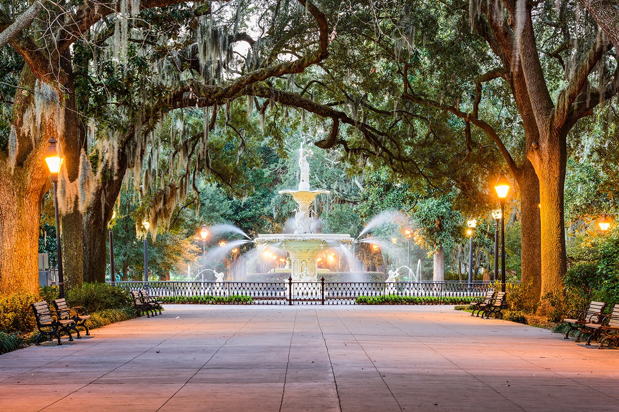 Family Vacations That Actually Cost Under $3,000 (Including Flights) 10 Savannah, Georgia Forsyth Park