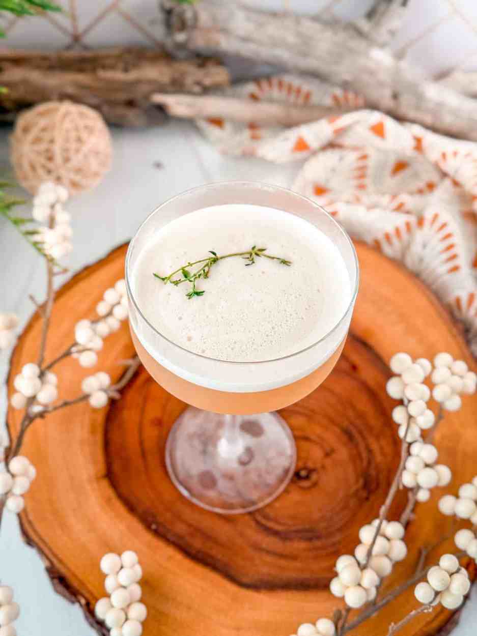 Thyme Maple Whiskey Sour 3 Thyme Maple Whiskey Sour cocktail recipe